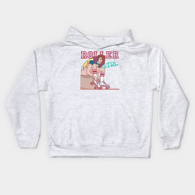 Rollergirl Kids Hoodie by BREAKINGcode